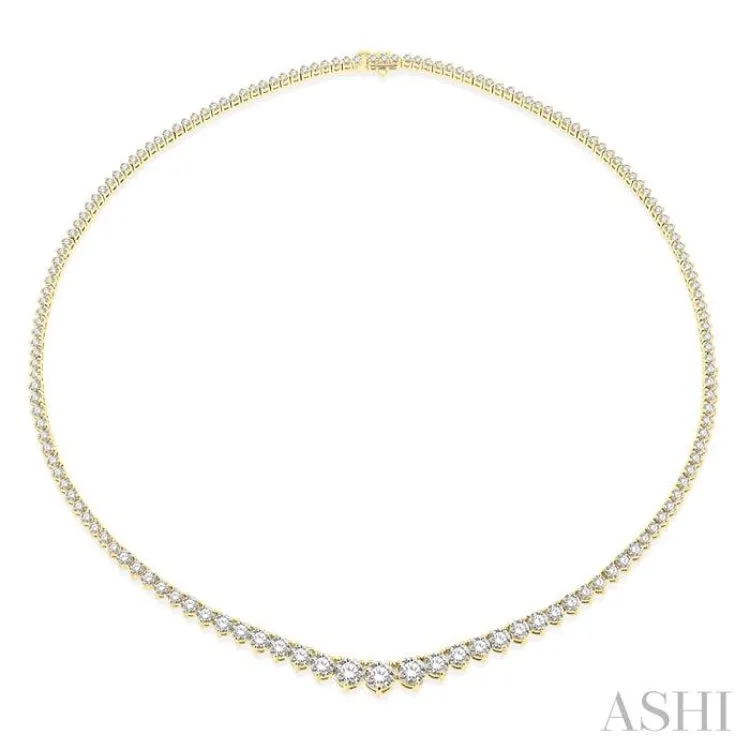 10.00 ctw Riviera Round Cut Diamond Necklace in 14K Yellow Gold
