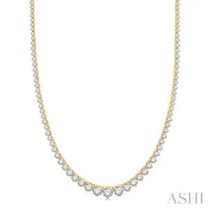 10.00 ctw Riviera Round Cut Diamond Necklace in 14K Yellow Gold