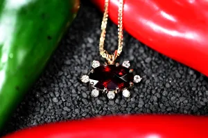10.26CT GARNET AND DIAMOND NECKLACE