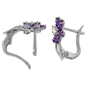 1.1 Carat 14K Solid White Gold Your Bewildering Beauty Amethyst Earrings