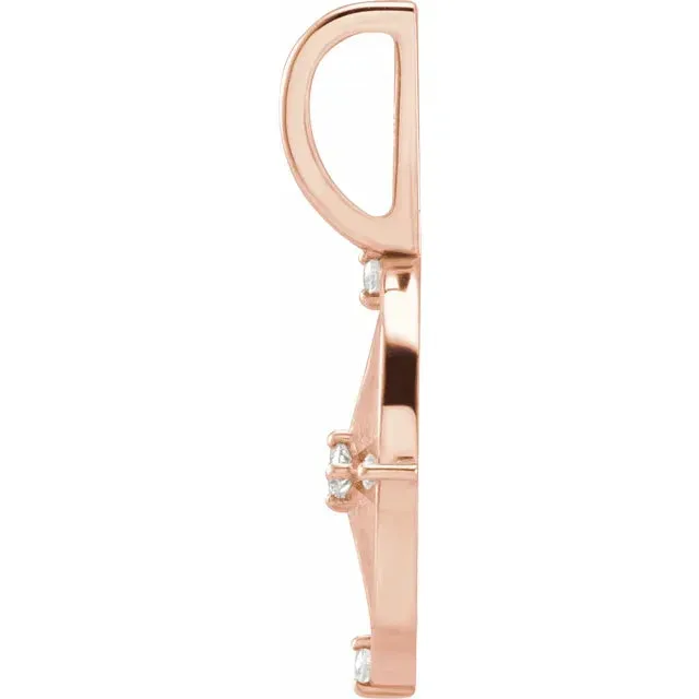 14K Rose Gold .03 CTW Natural Diamond Compass Charm/Pendant