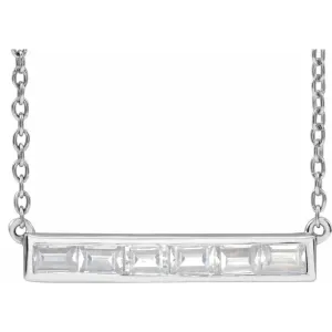 14K White Gold 3/8 CTW Lab-Grown Diamond 16-18" Necklace