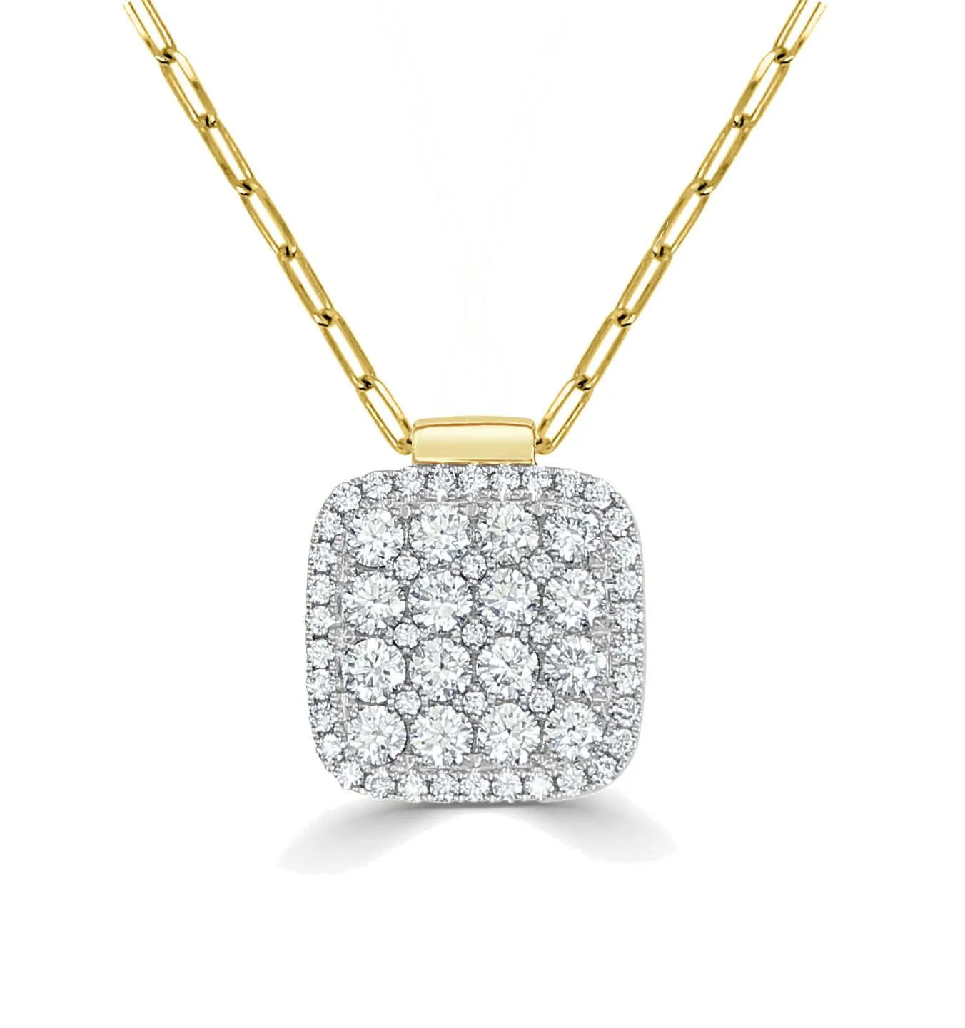 14K Yellow & White Natural Diamond 18 inch Necklace