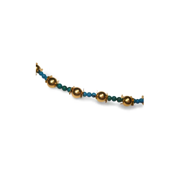 14K Yellow Gold Turquoise Carnelian Peridot Garnet Beaded Strand Necklace