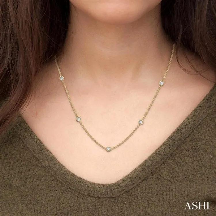 2 ctw Round Cut Diamond Fashion Necklace in 14K Yellow Gold
