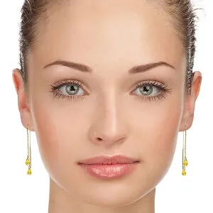 2.5 Carat 14K Solid Yellow Gold Threaded Dangles Earrings Citrine