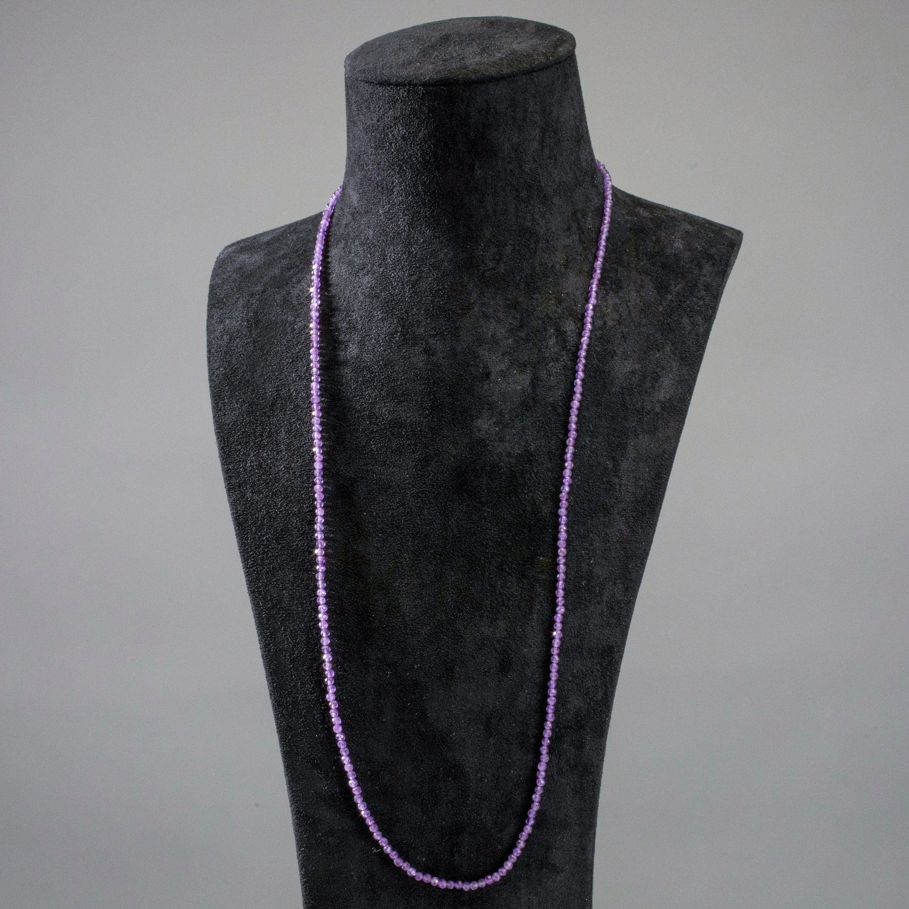 3mm Amethyst Faceted 31" Necklace / Multi Wrap Bracelet
