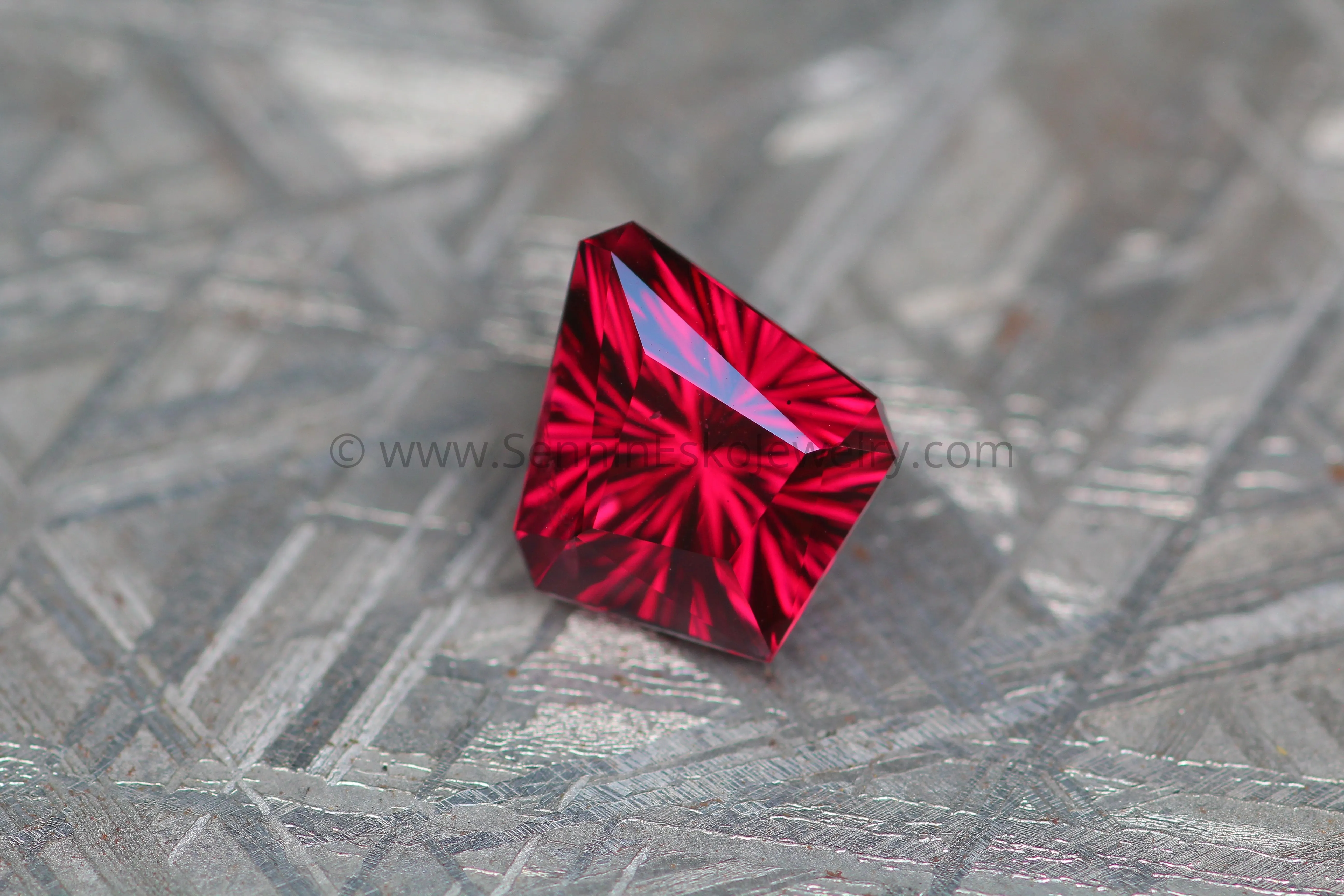 4.3 Carat Fantasy Cut Rhodolite Garnet - Custom Kite