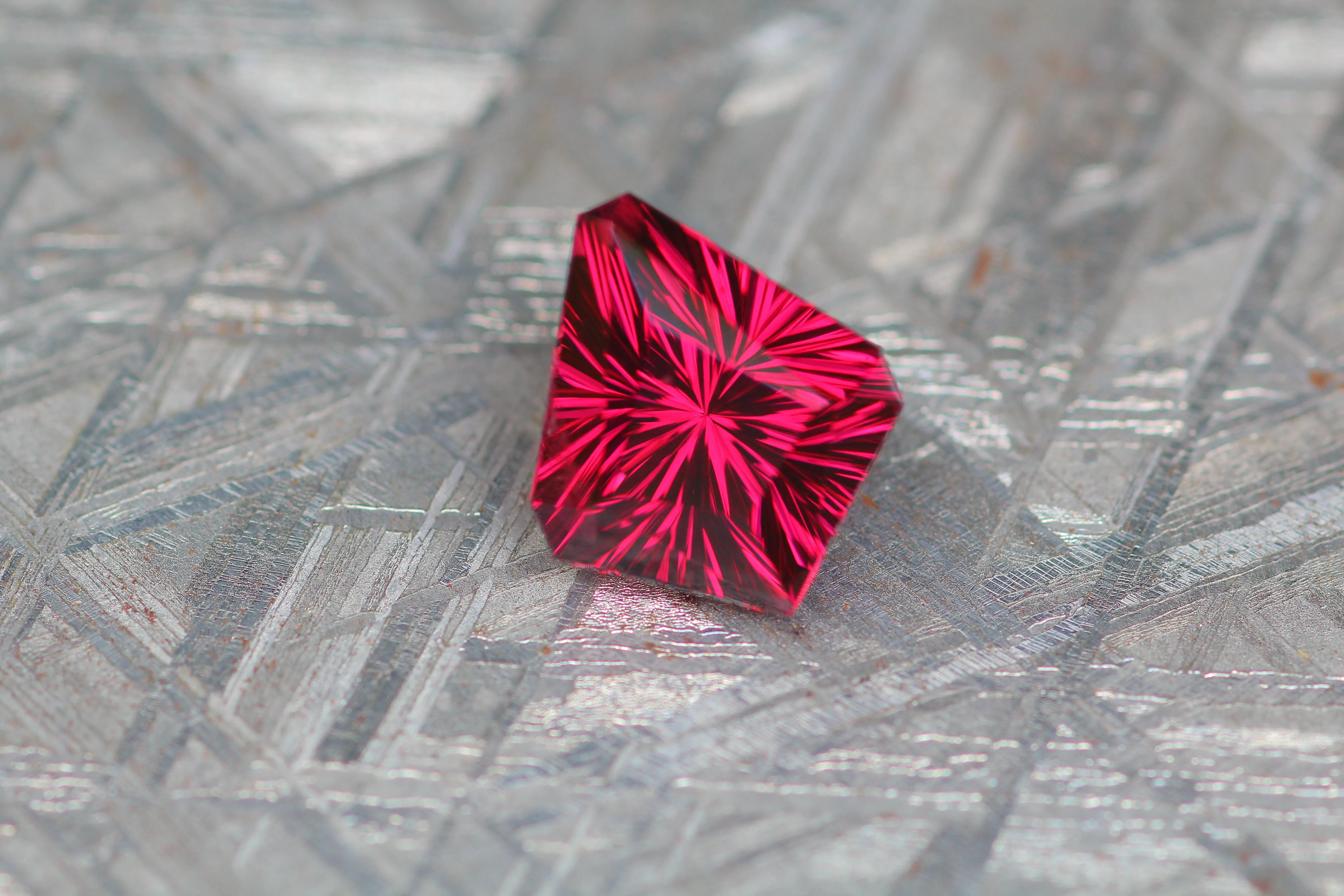 4.3 Carat Fantasy Cut Rhodolite Garnet - Custom Kite