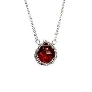 Arivka Teardrop Necklace Mozambique Garnet in Sterling Sliver