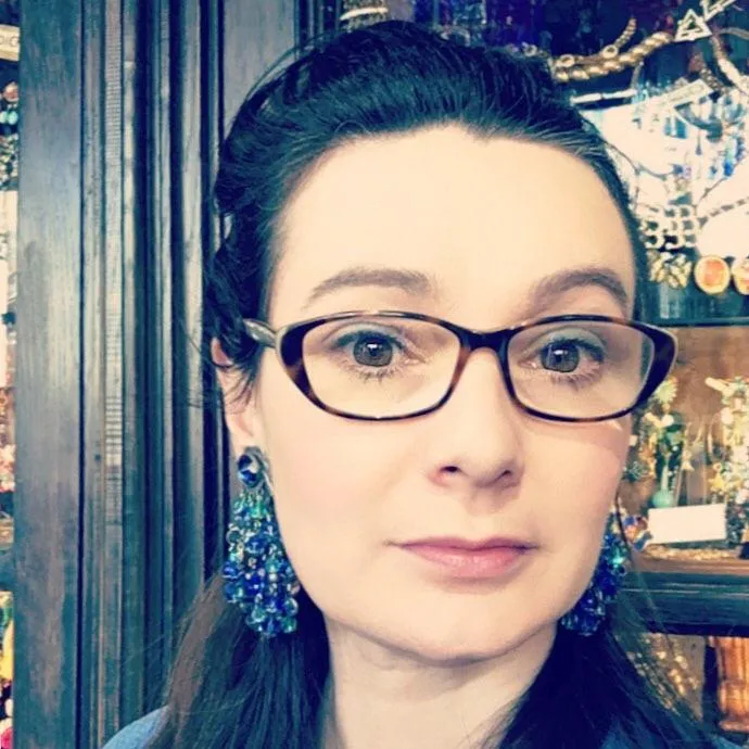 Askew London Chandelier Clip on Earrings Blue Beaded Silver Large