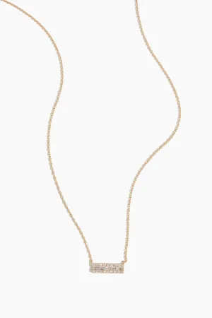 Bezel Bar Necklace in 14k Yellow Gold