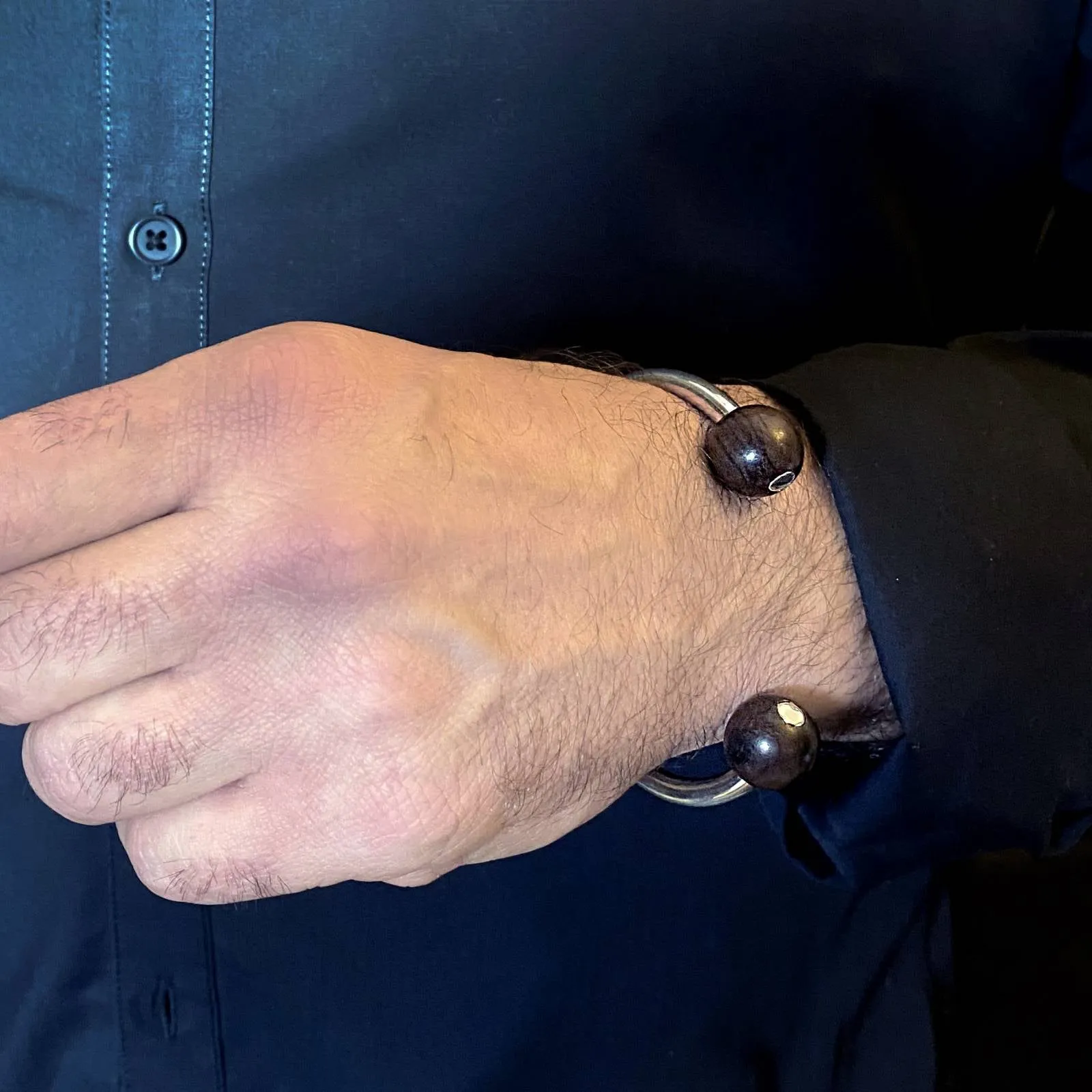 Brier Double Bead Torque Bangle