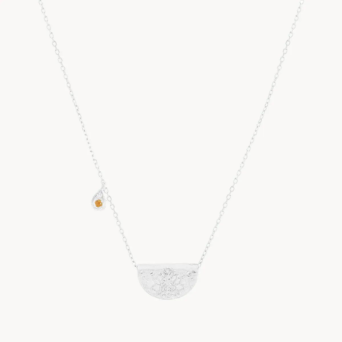 By Charlotte Lotus Birthstone Necklace November Citrine