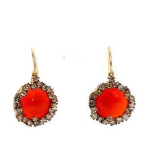 Carnelian Sunburst Gemstone Earrings