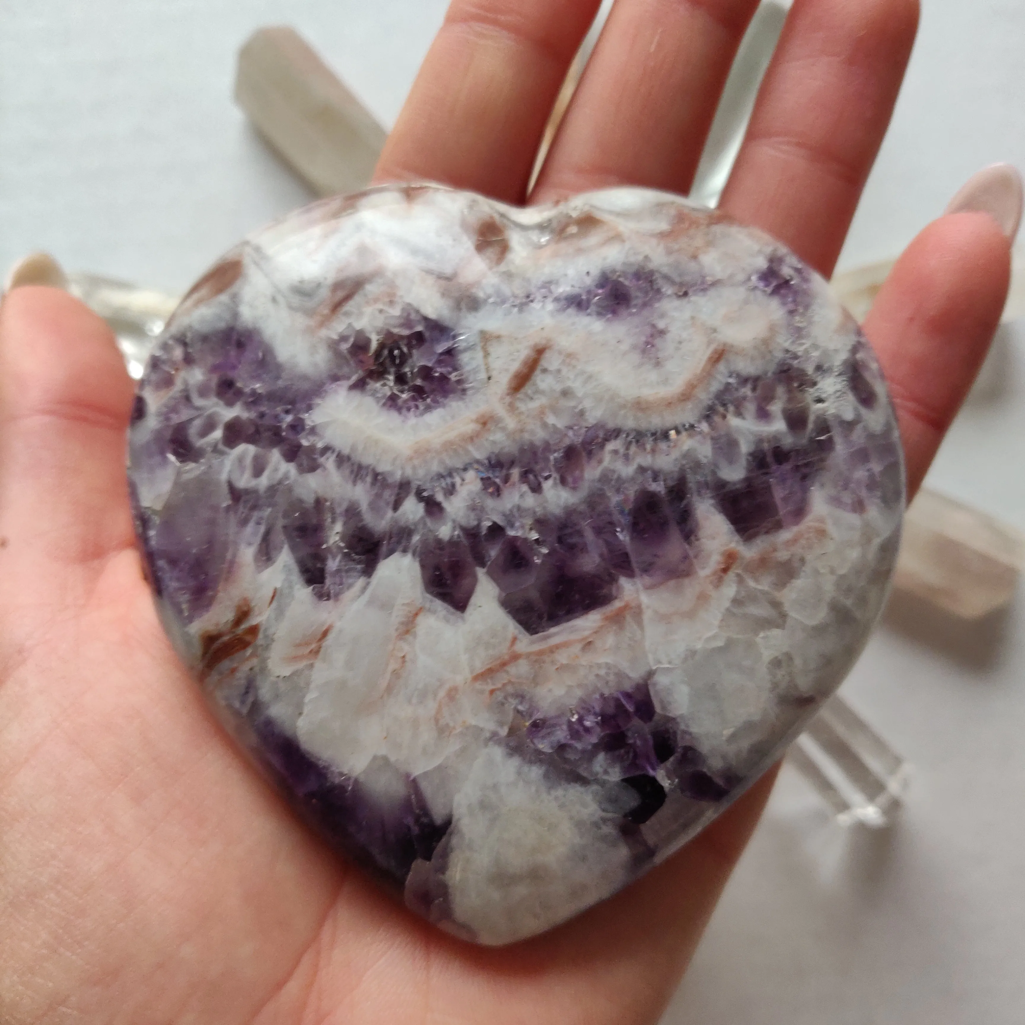 Chevron Amethyst Heart (#5)