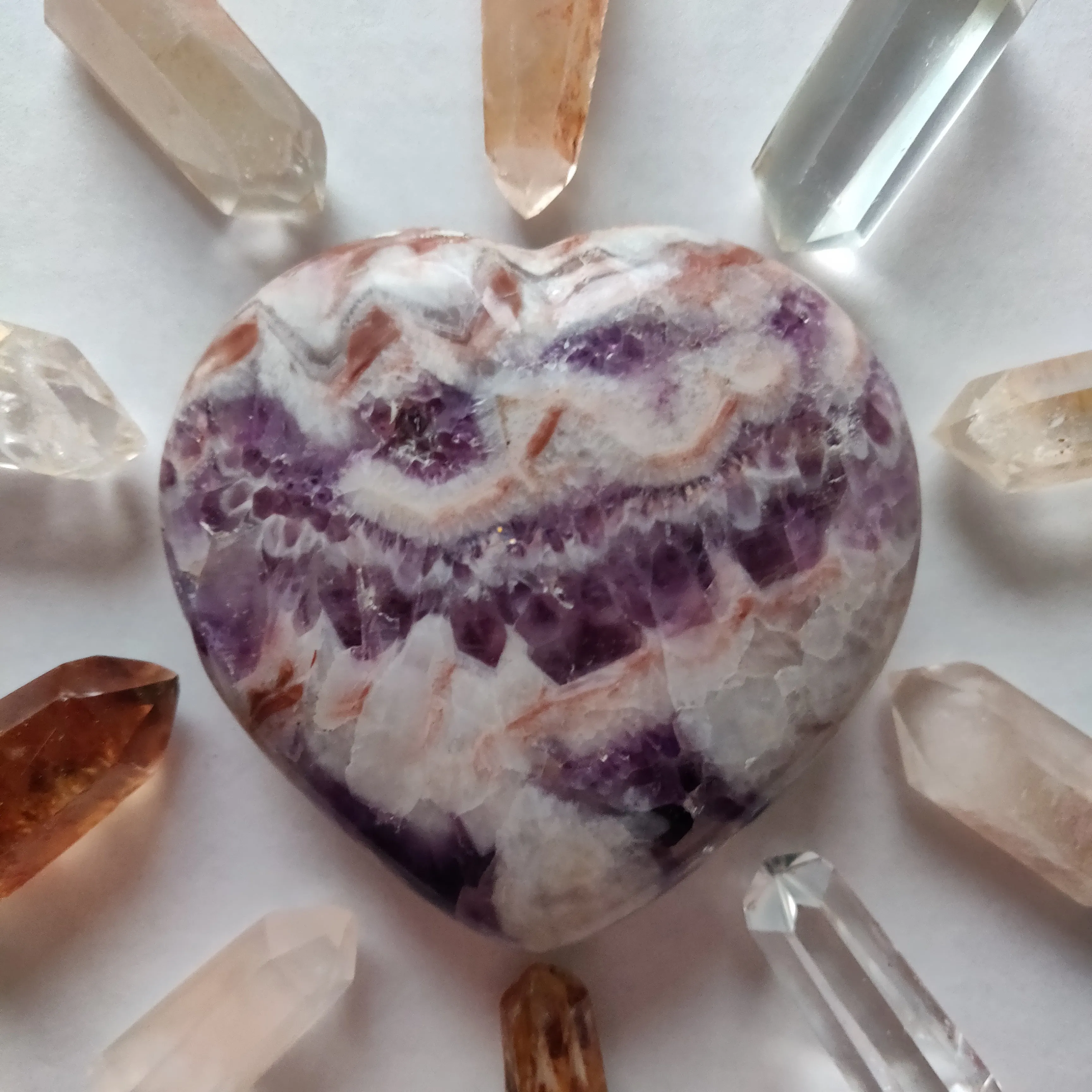Chevron Amethyst Heart (#5)