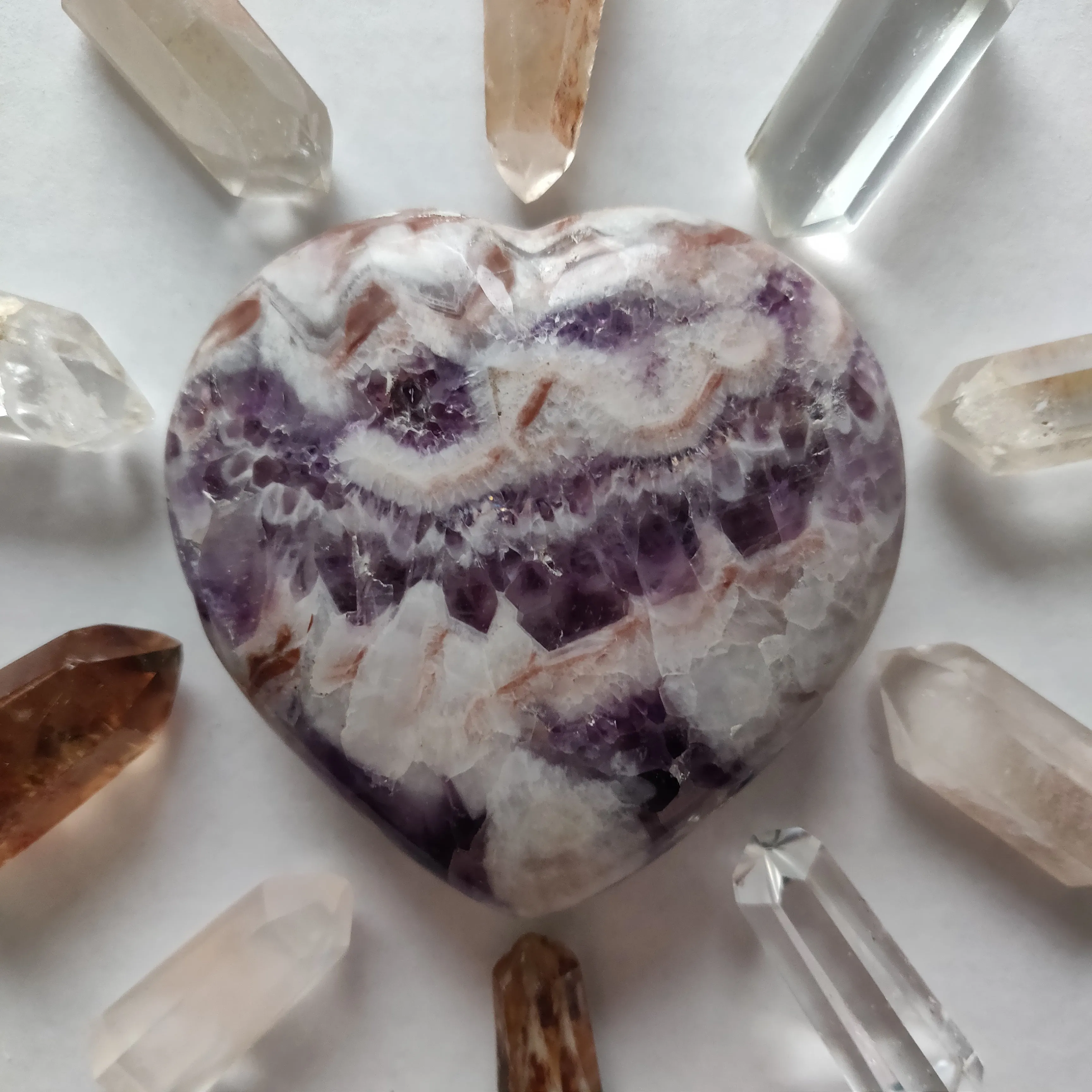 Chevron Amethyst Heart (#5)