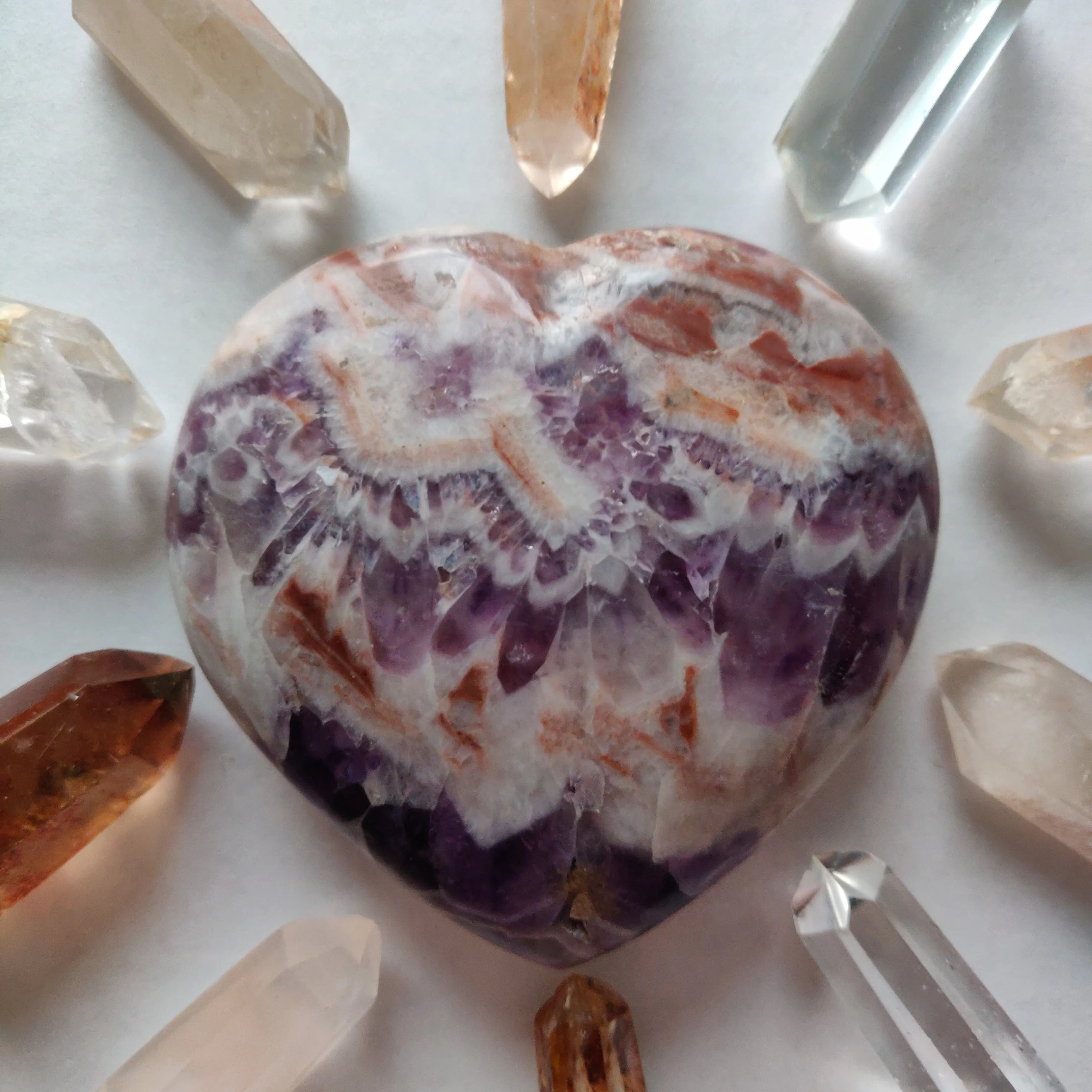 Chevron Amethyst Heart (#5)