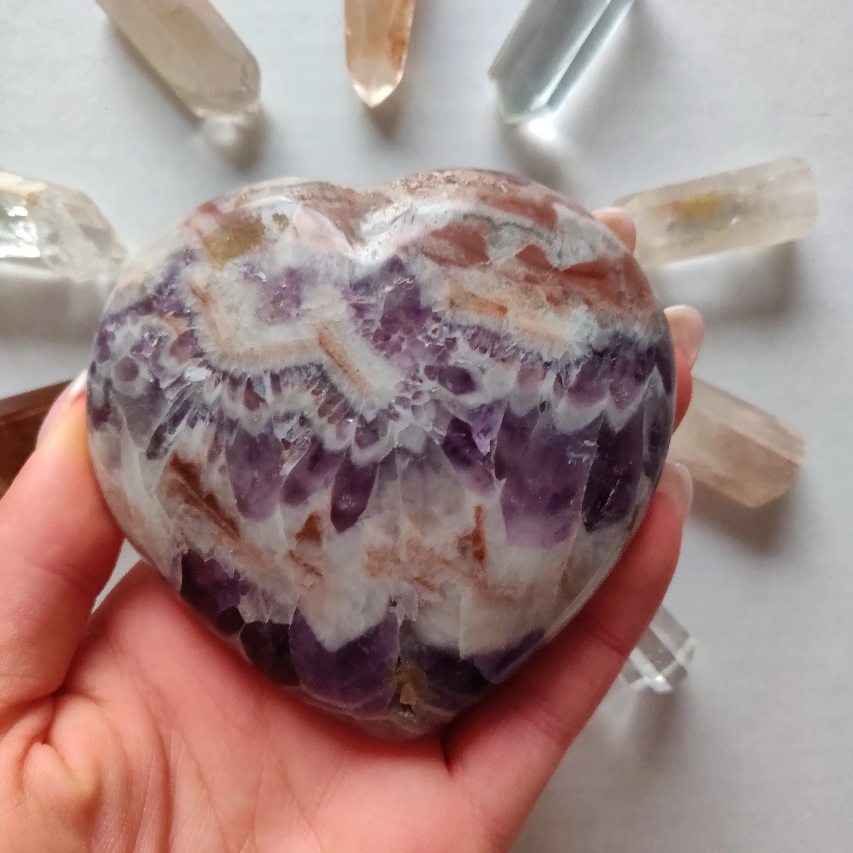 Chevron Amethyst Heart (#5)