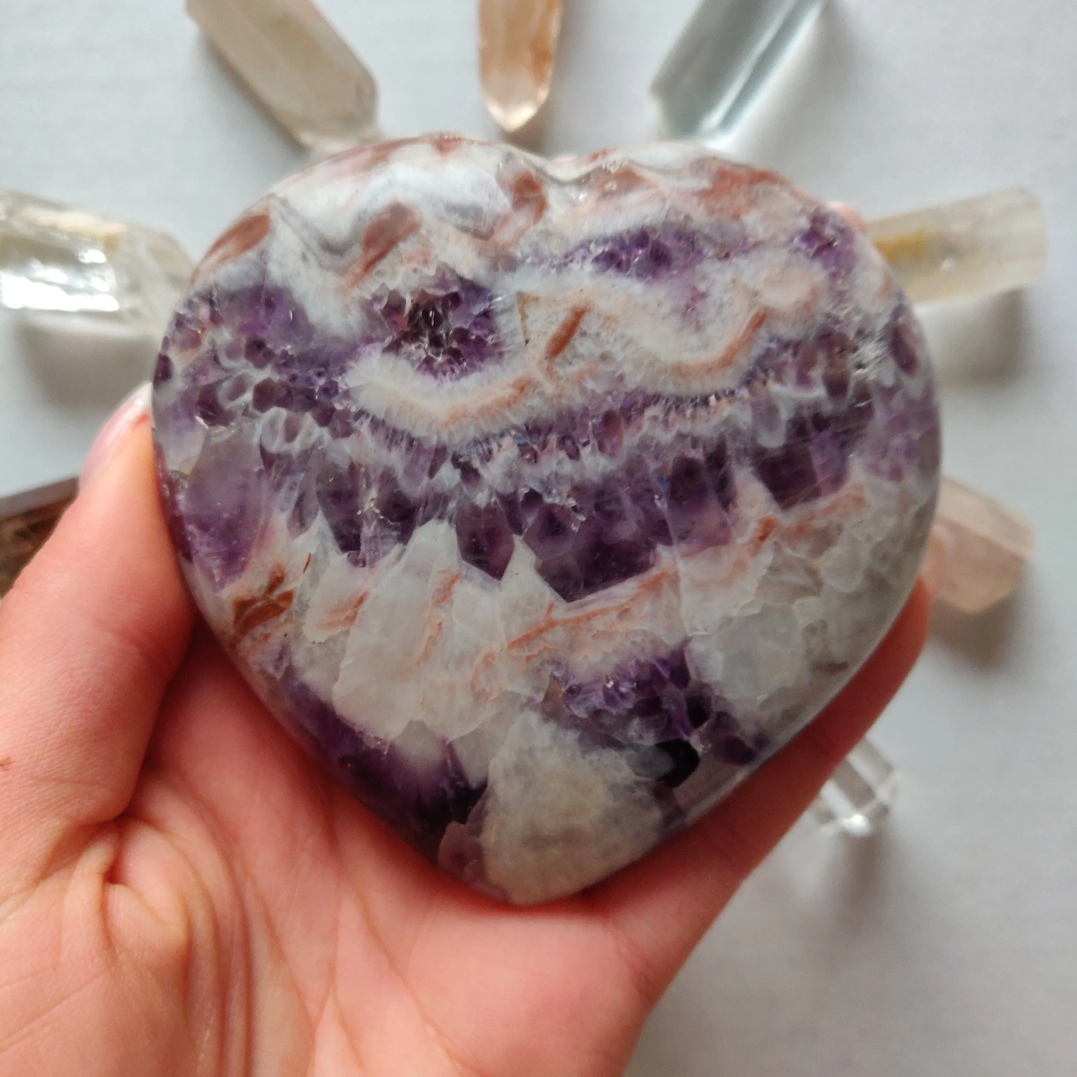 Chevron Amethyst Heart (#5)
