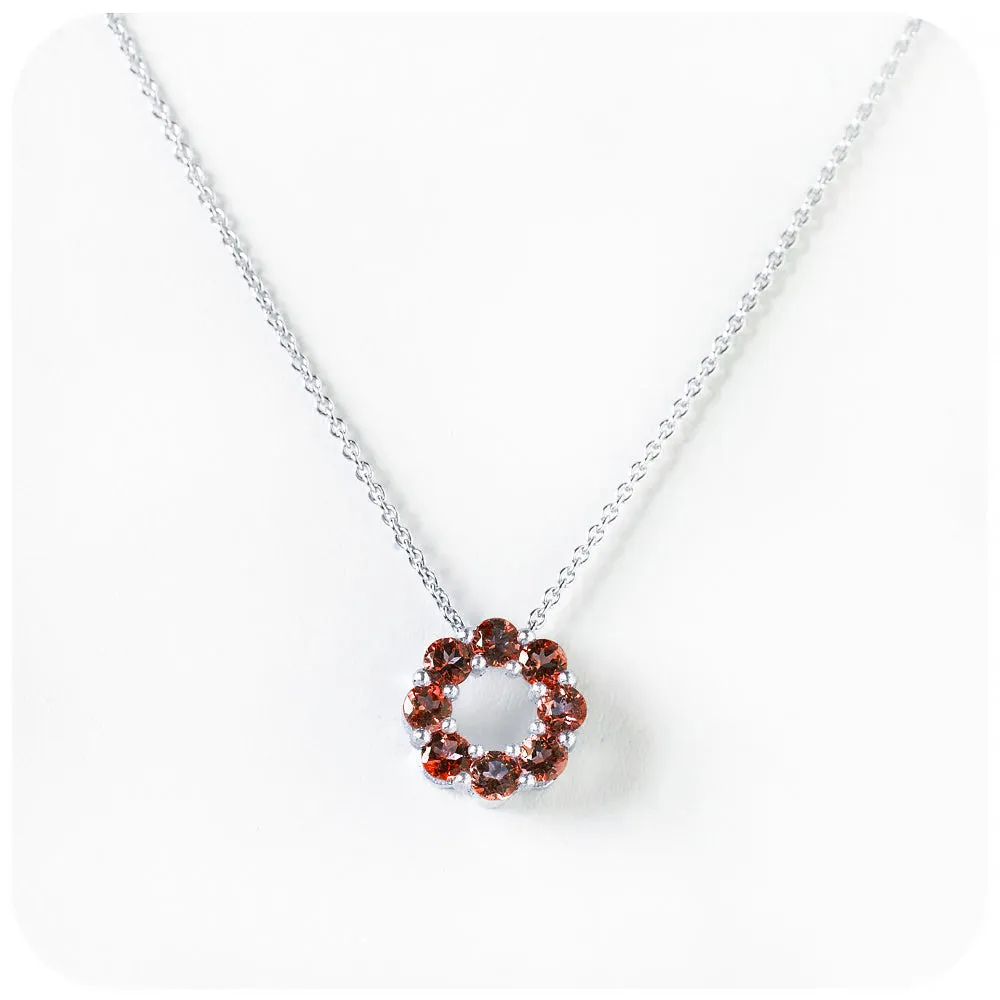 Circle of Life Necklace - Garnet
