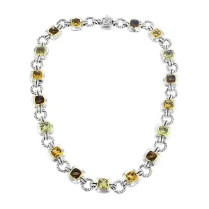 David Yurman Renaissance Citrine and Smoky Quartz Necklace