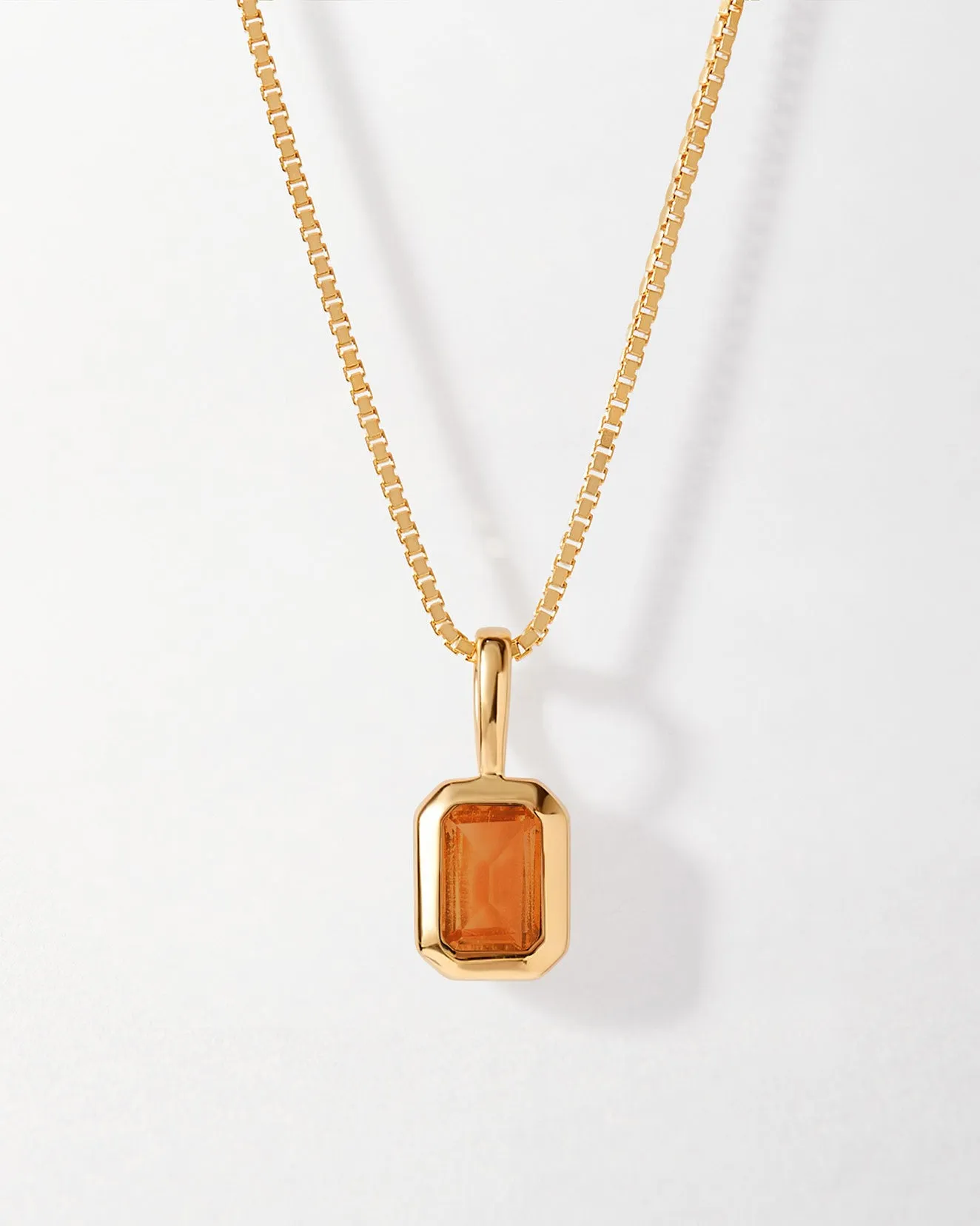 Deco Citrine November Birthstone Necklace