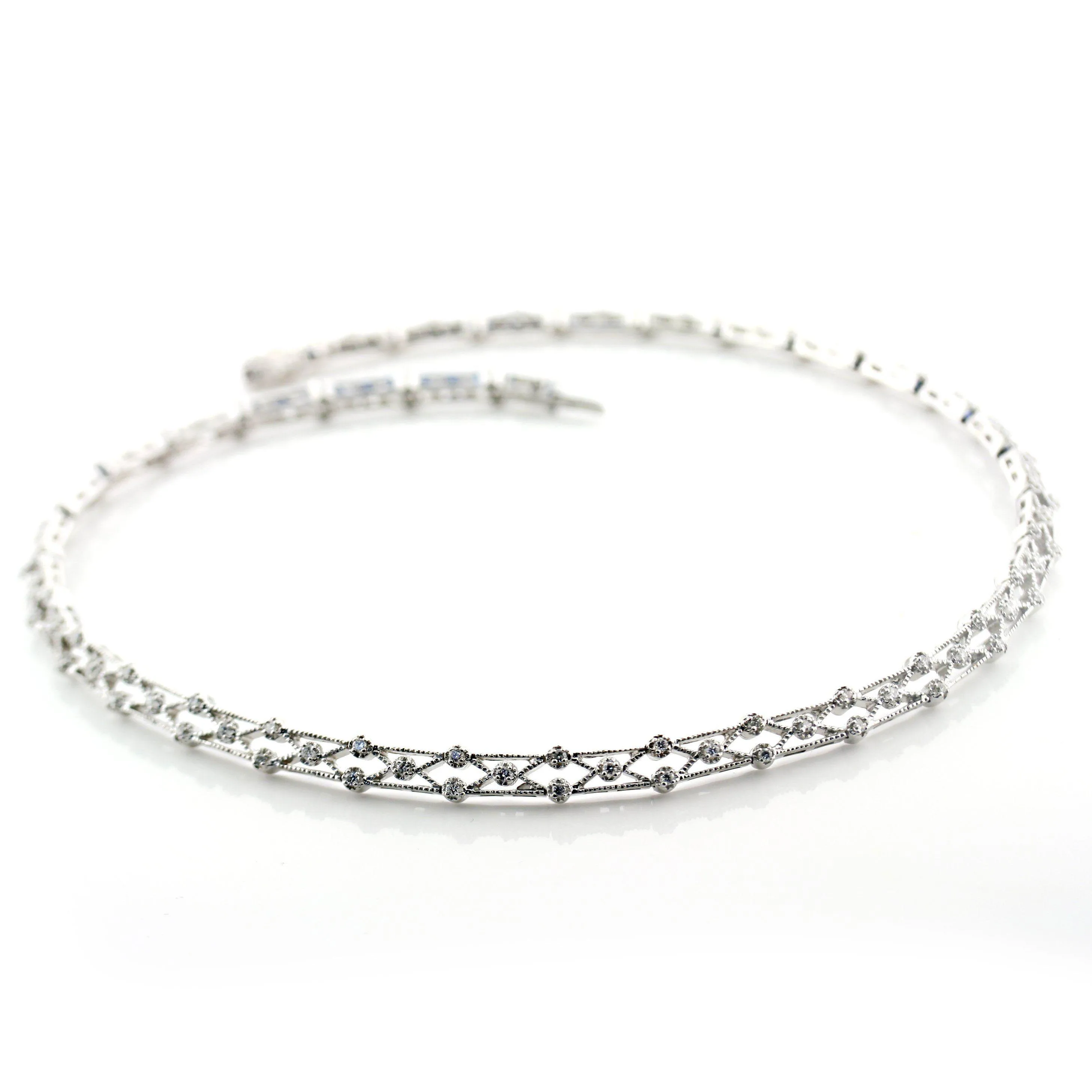 Diamond Collar Necklace 14K White Gold