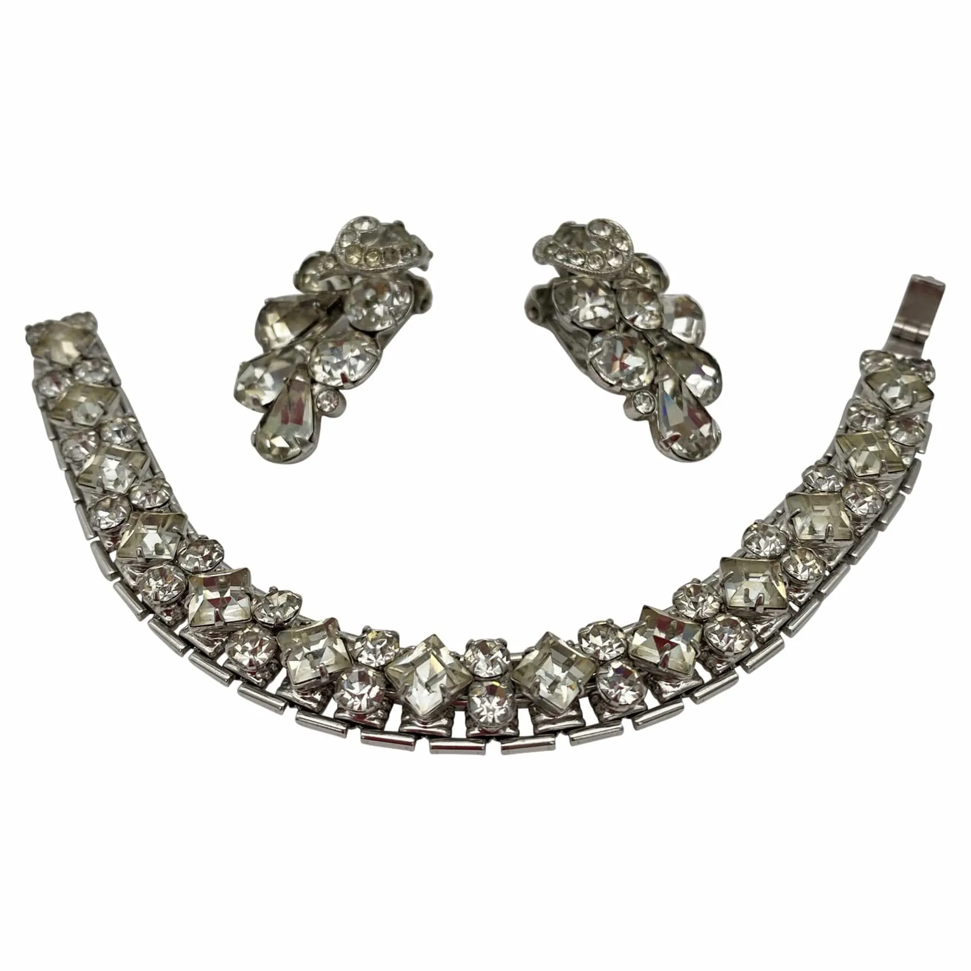 EISENBERG Vintage Earrings with Rhinestone Bracelet Set