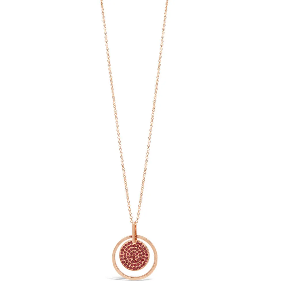 Elise Ruby Rose Gold Diamante Garnet Necklace