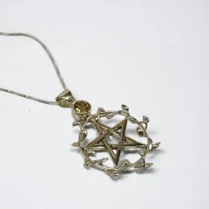 Faceted Citrine Vine Leaf Pendant