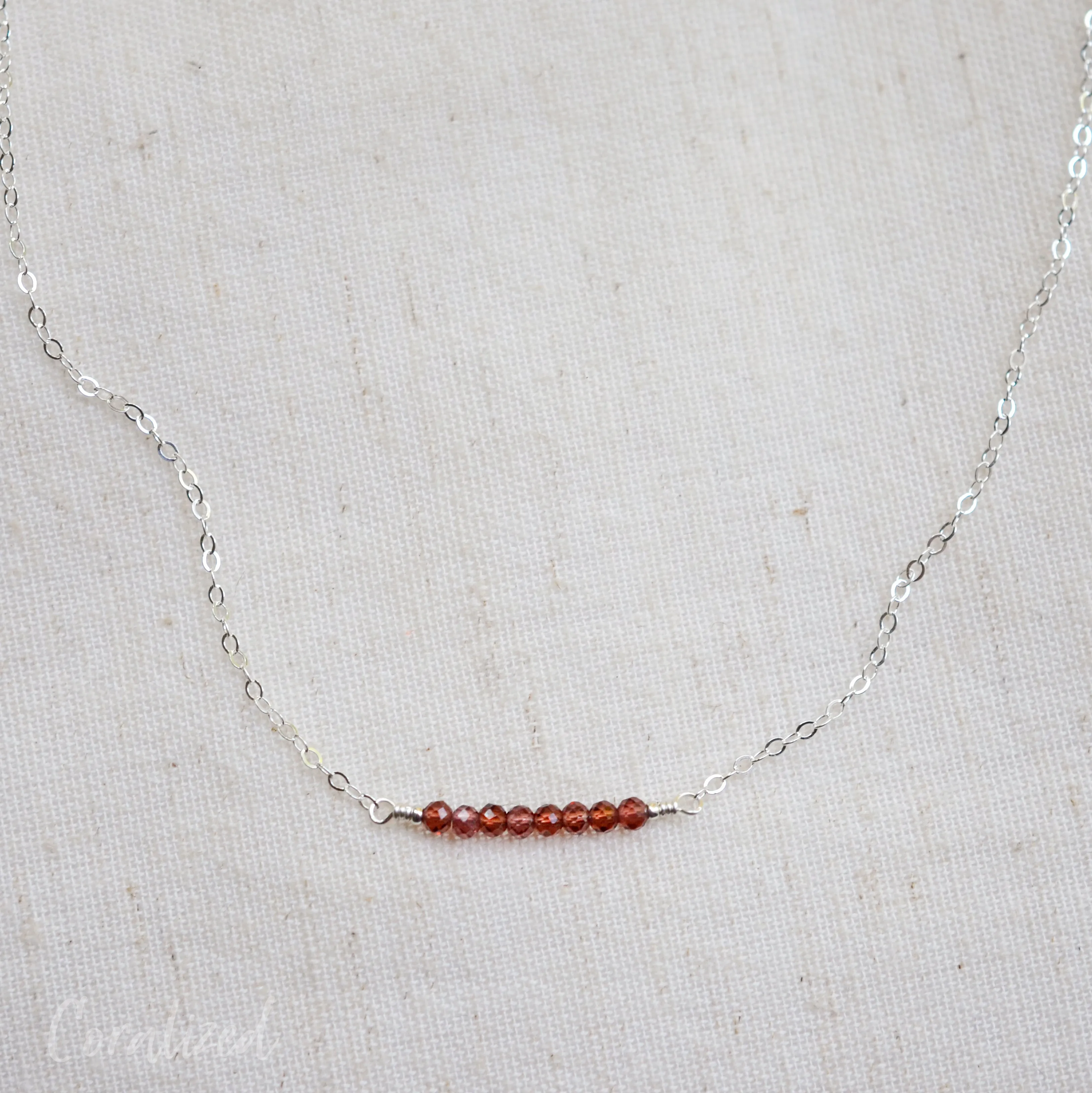 Garnet Bar Necklace
