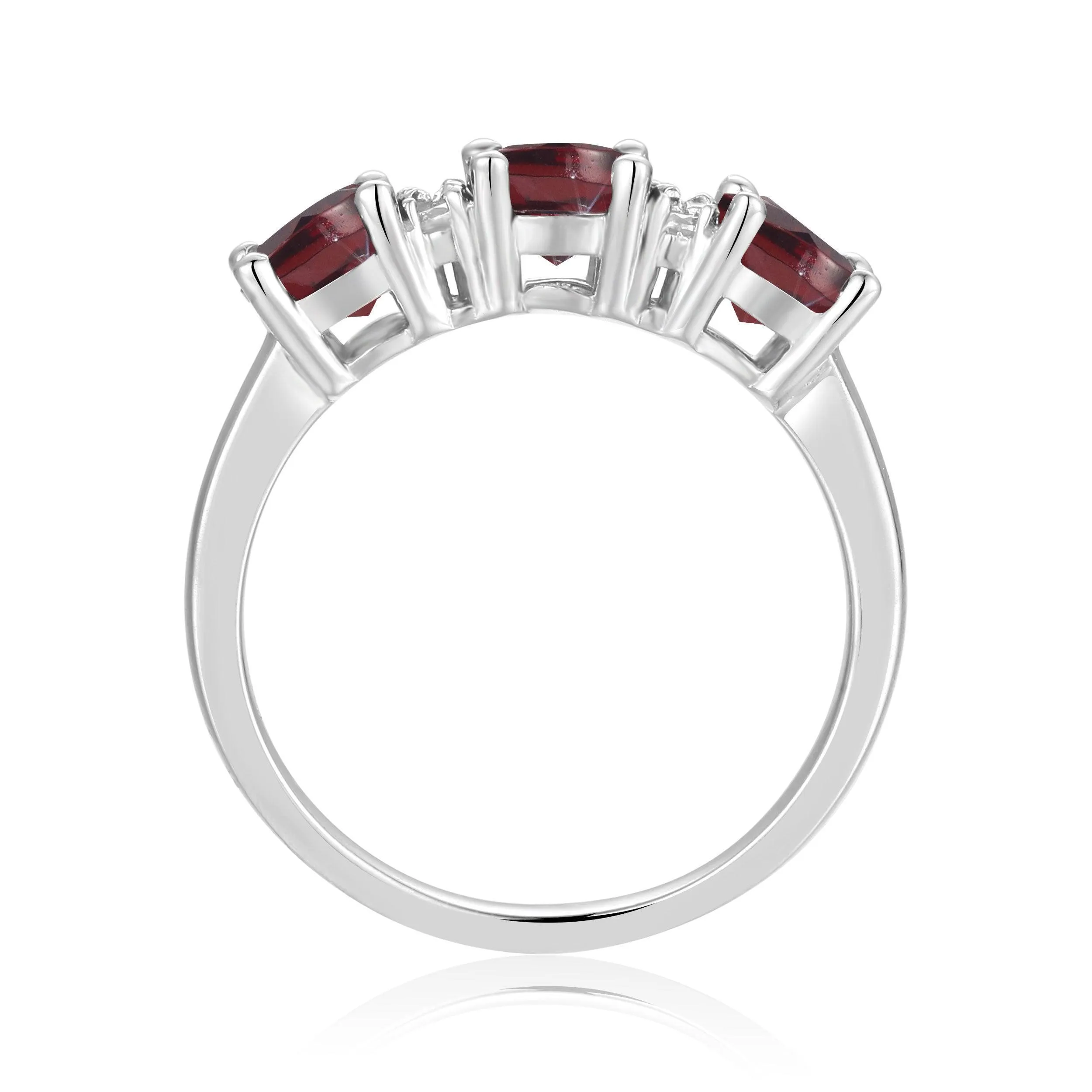 Garnet Three Stone Ring,3 stone garnet ring