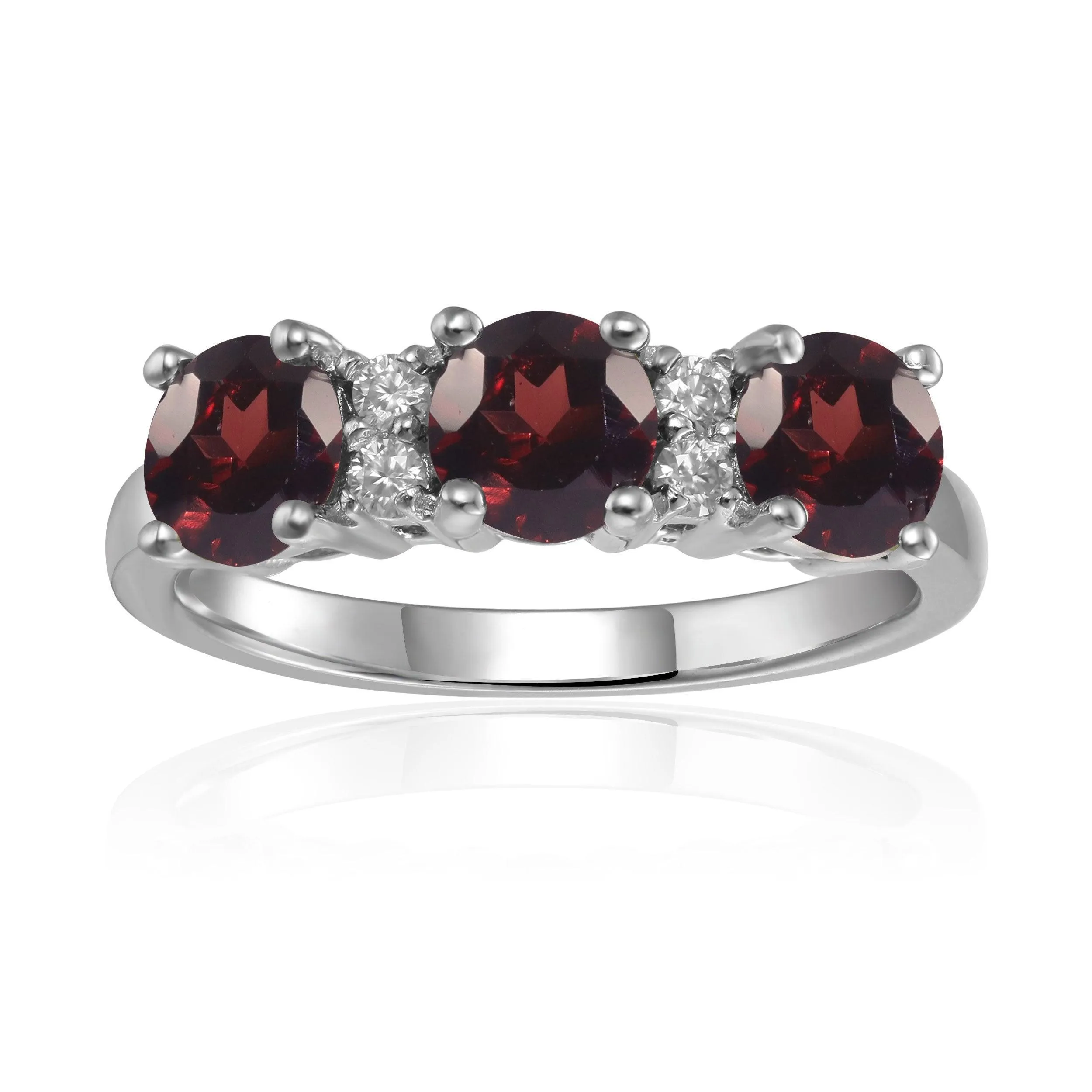 Garnet Three Stone Ring,3 stone garnet ring