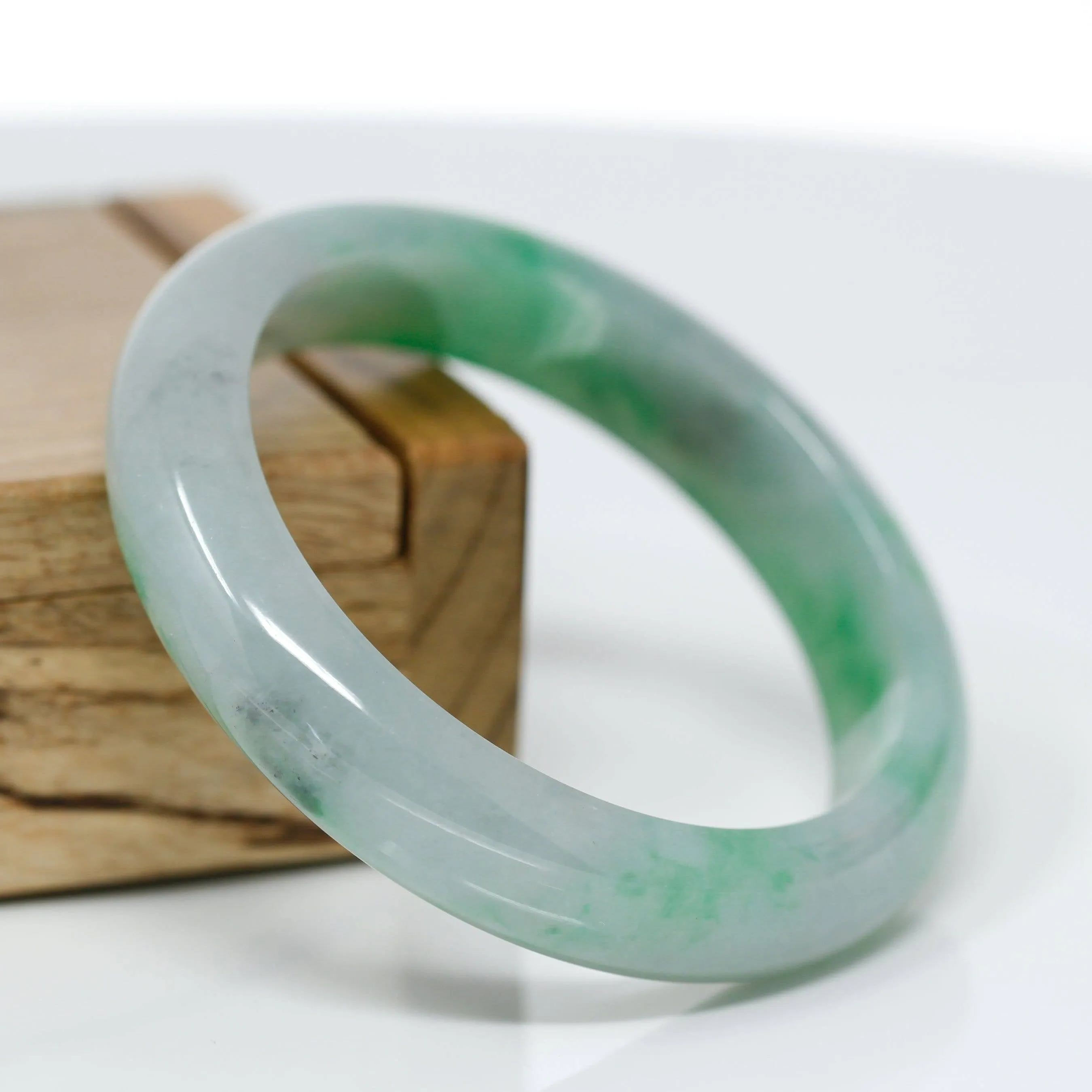 Genuine Burmese Jadeite Jade Bangle Bracelet (56 mm) #62