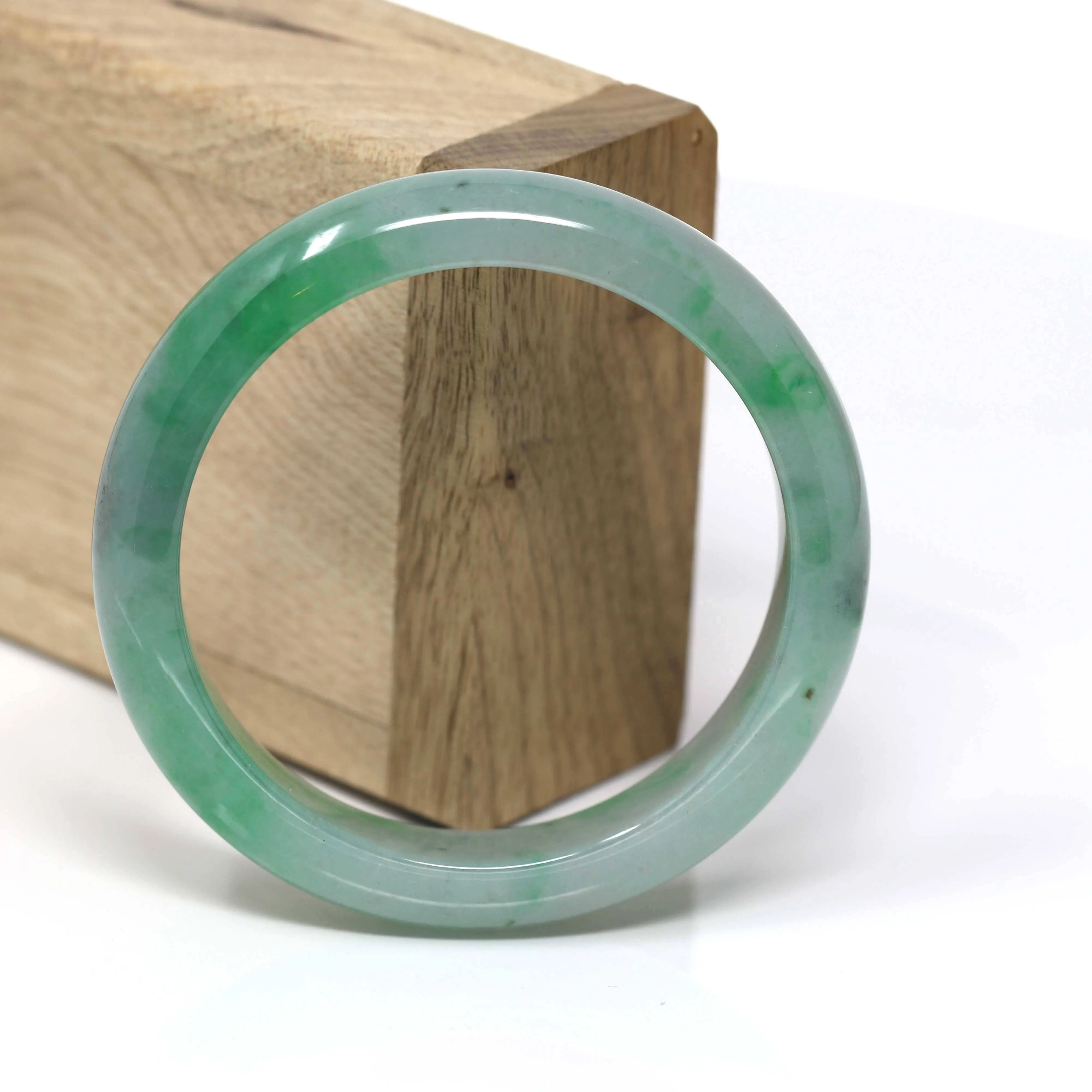 Genuine Burmese Jadeite Jade Bangle Bracelet (56 mm) #62