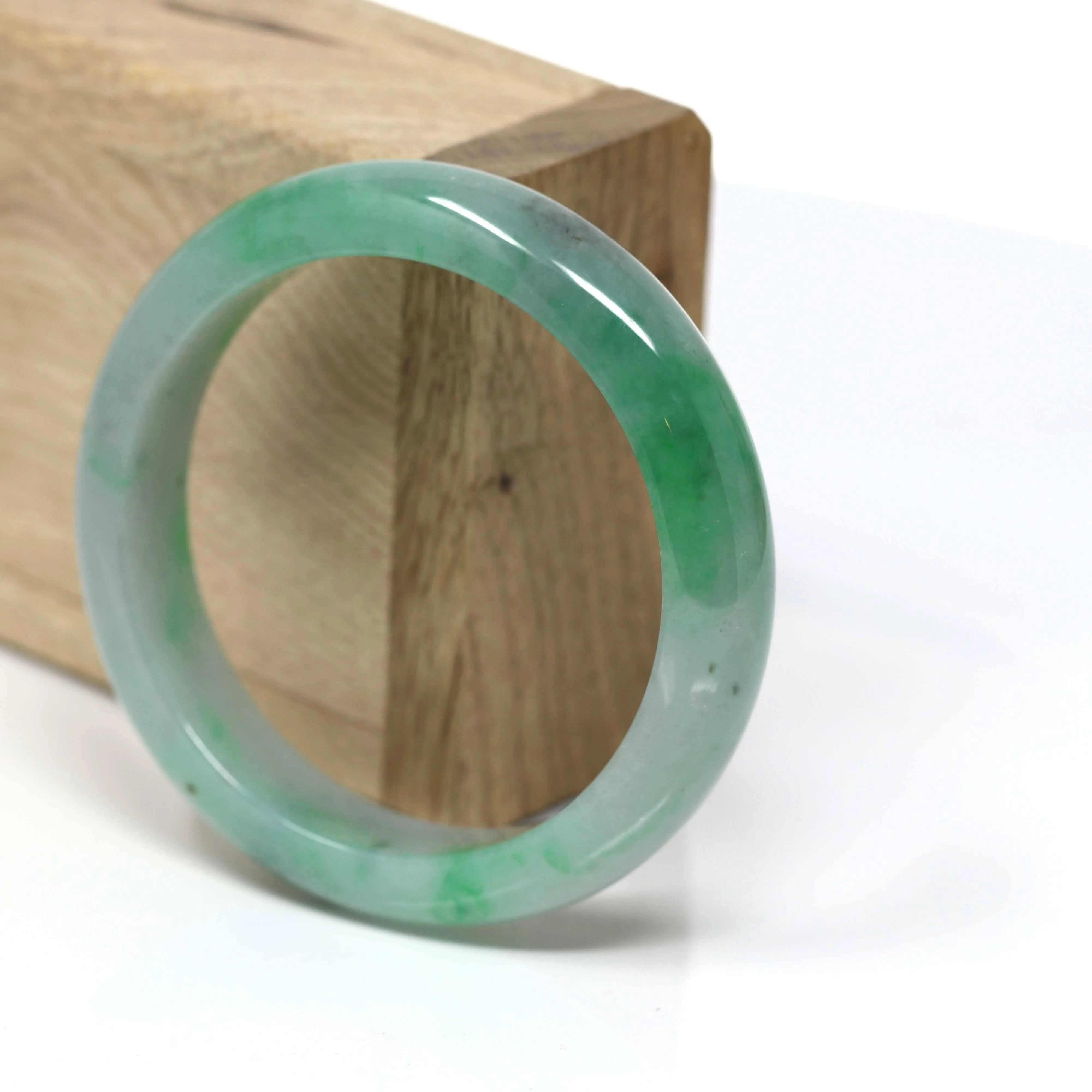 Genuine Burmese Jadeite Jade Bangle Bracelet (56 mm) #62