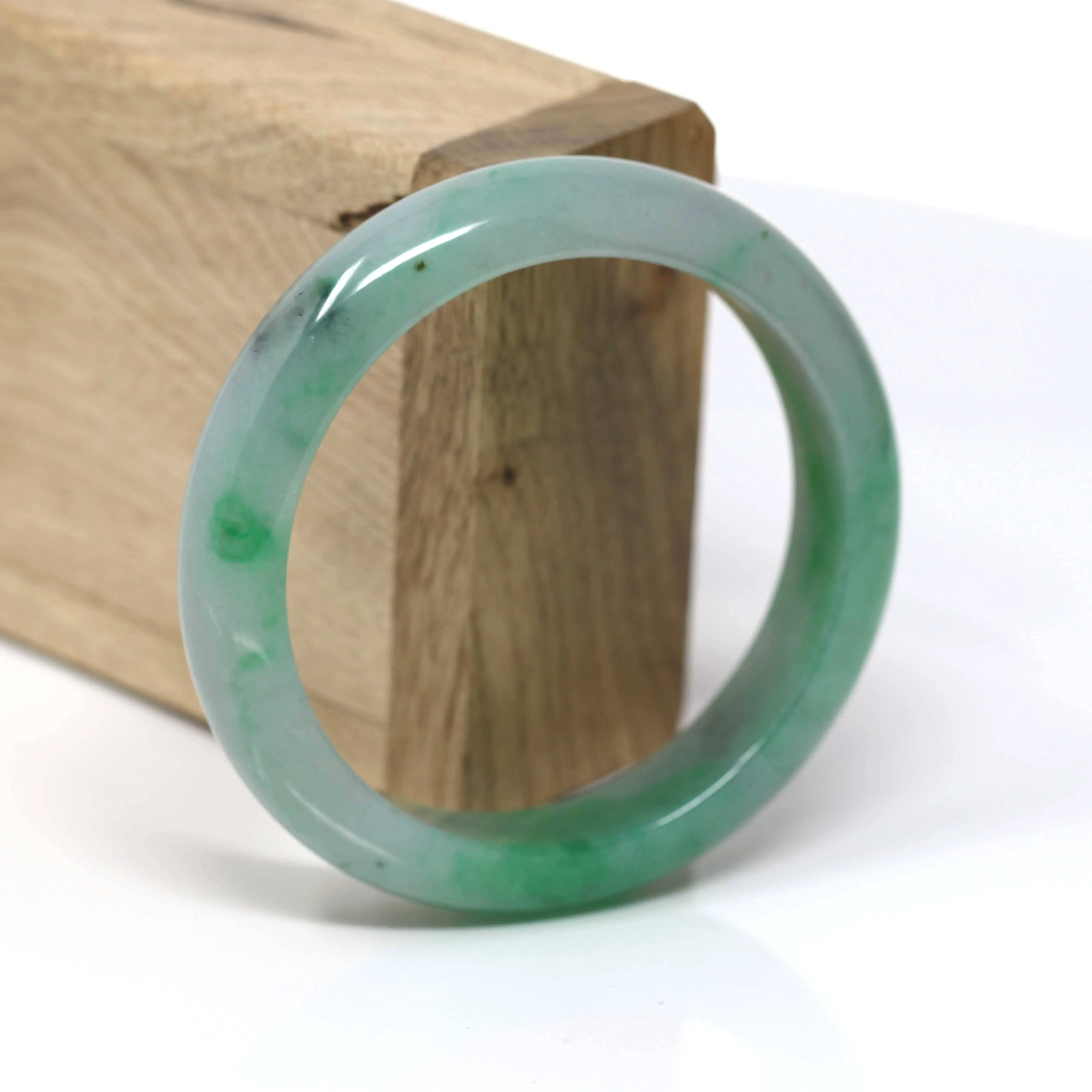 Genuine Burmese Jadeite Jade Bangle Bracelet (56 mm) #62