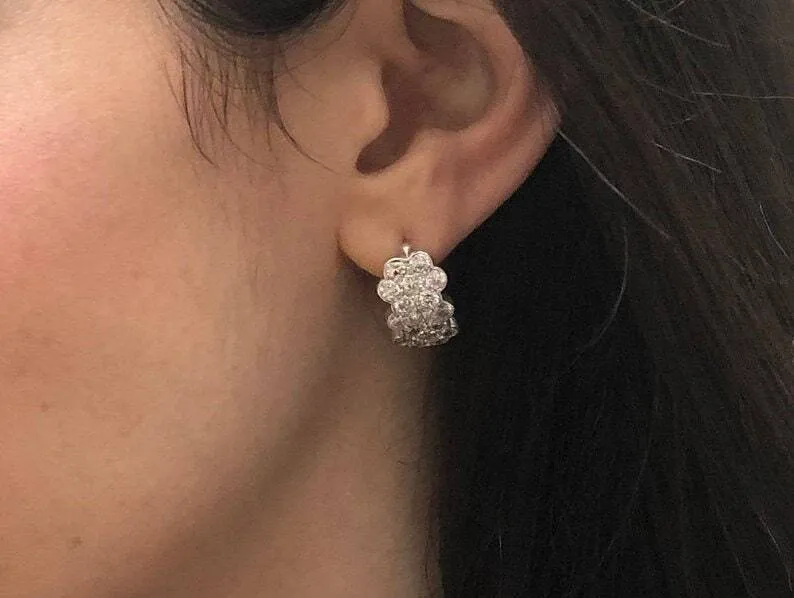 Genuine Garnet Earrings - Red Honey Comb Earrings - Floral Drop Earrings