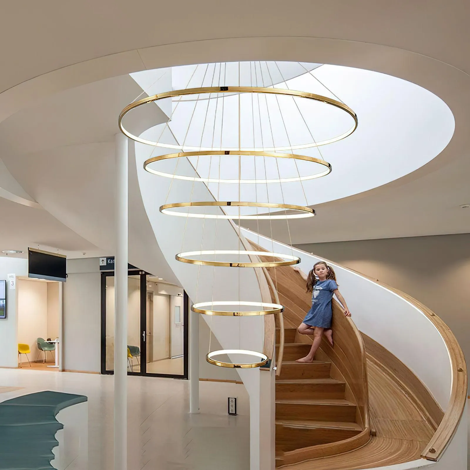 Gold Rings Chandelier