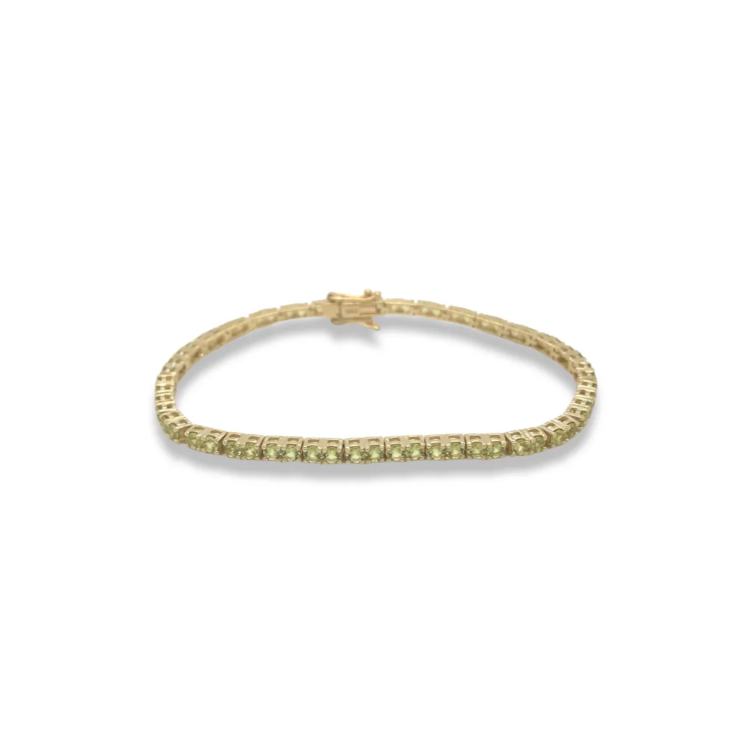 Green Peridot Tennis Bracelet