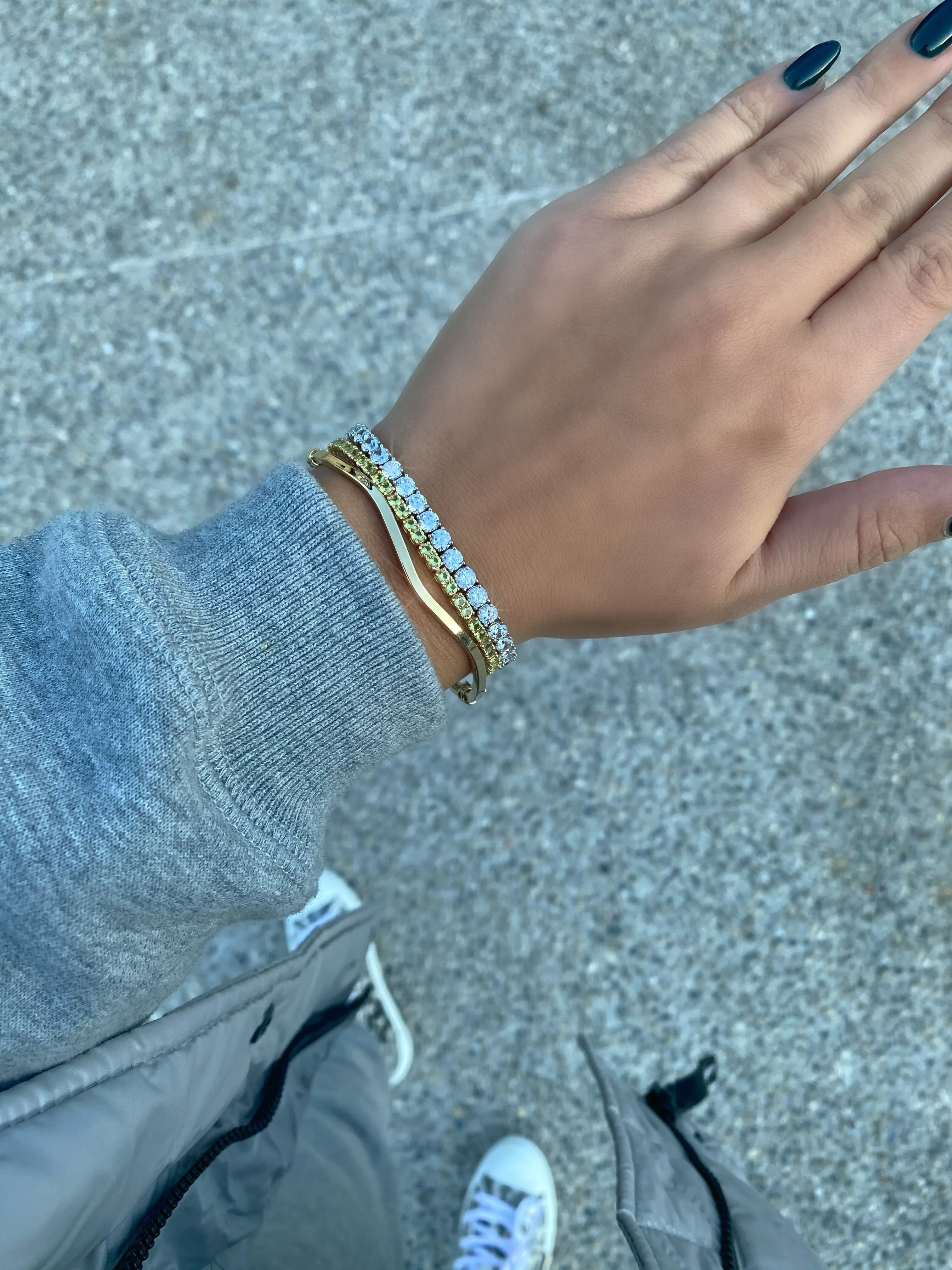 Green Peridot Tennis Bracelet