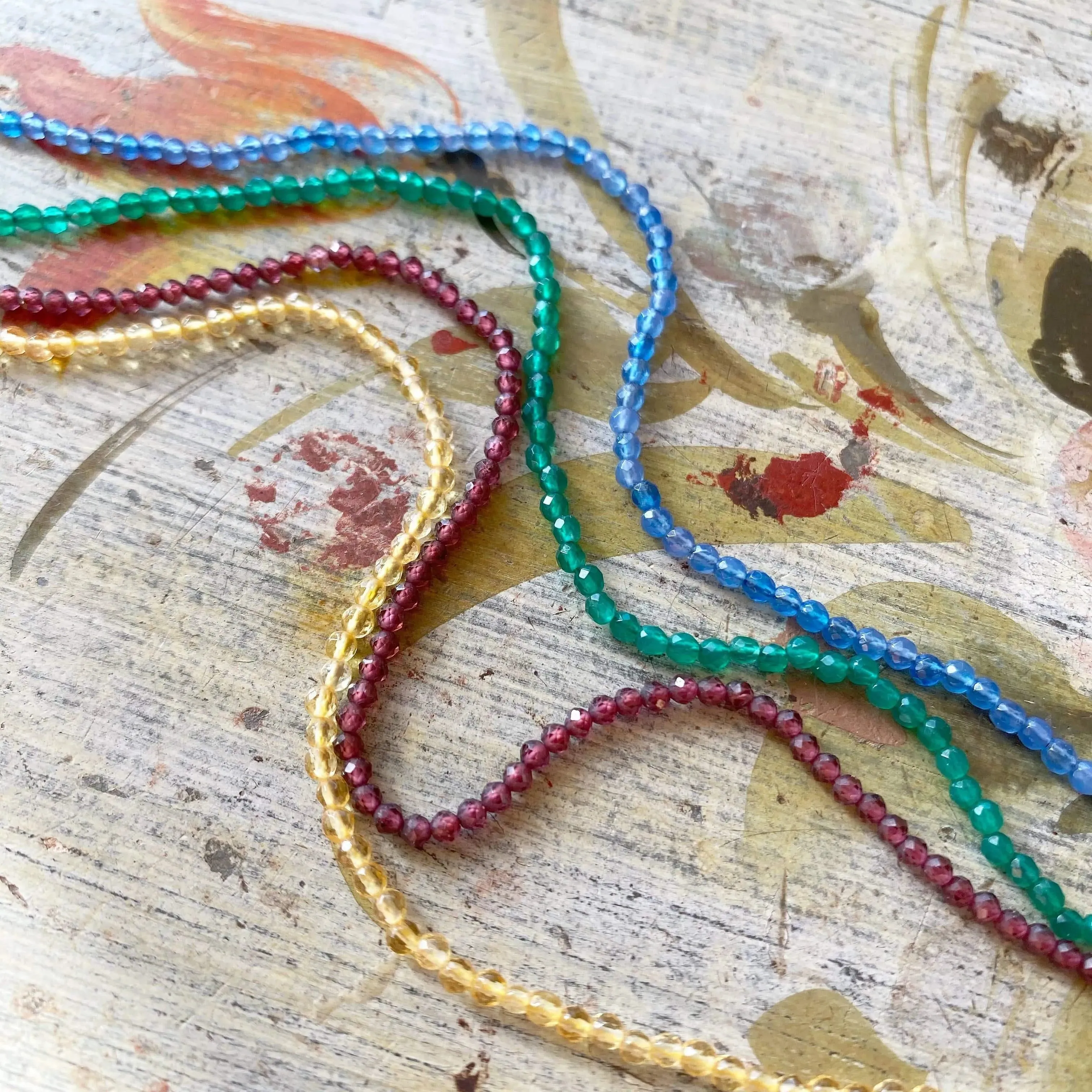 Handmade Citrine 9ct Yellow Gold Beaded Necklace