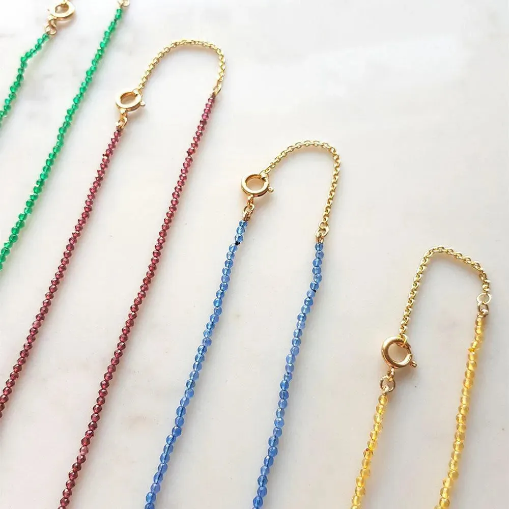 Handmade Citrine 9ct Yellow Gold Beaded Necklace