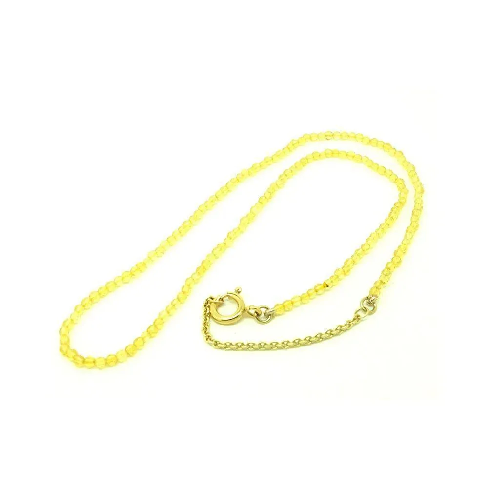 Handmade Citrine 9ct Yellow Gold Beaded Necklace