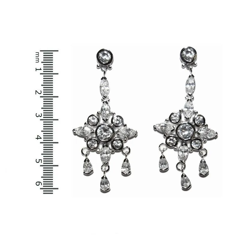 Ishiko Art Deco CZ Chandelier Earrings