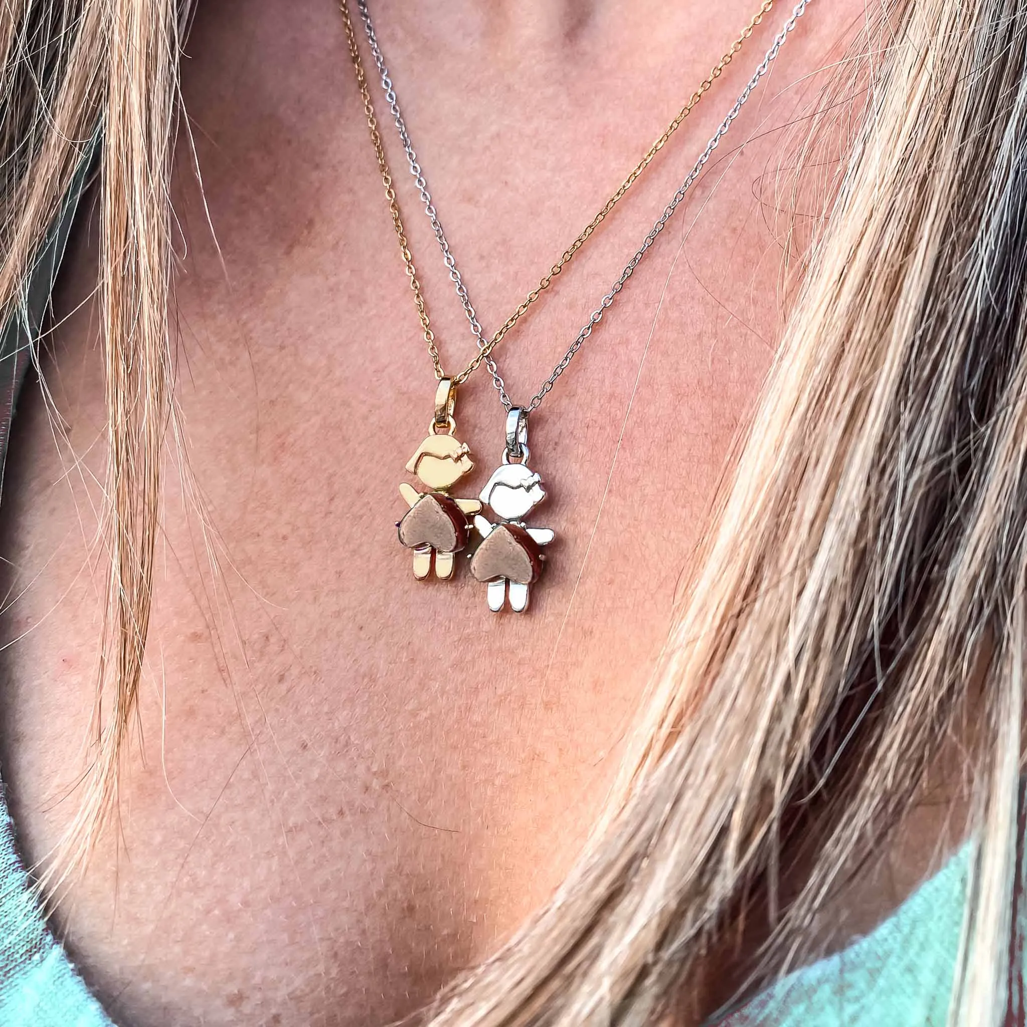 JANUARY Birthstone Little Girl Necklace in Garnet