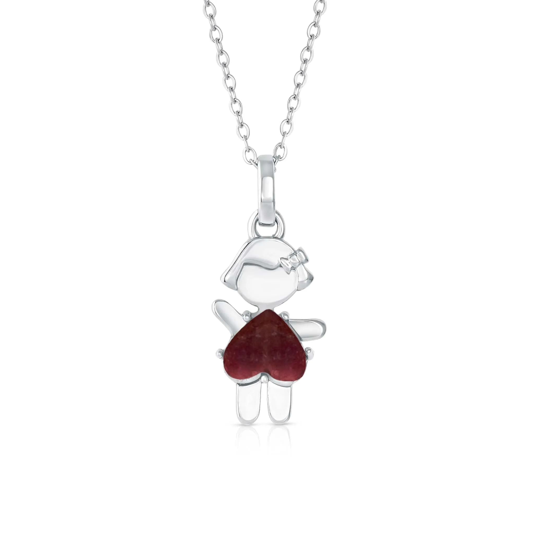 JANUARY Birthstone Little Girl Necklace in Garnet