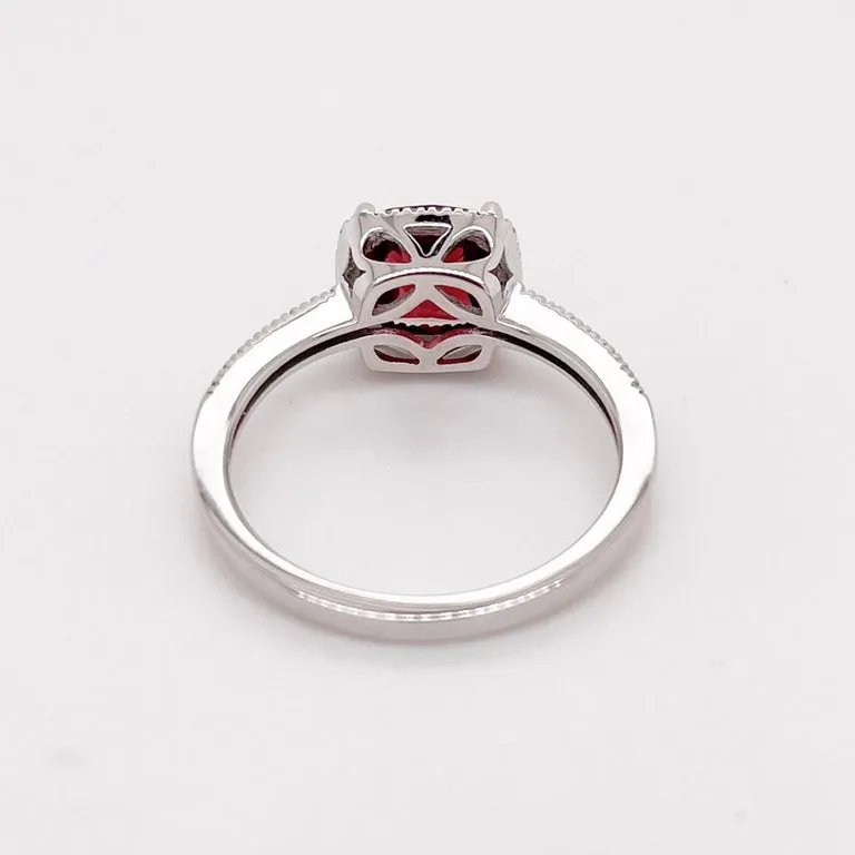 January Garnet & Diamond Ring